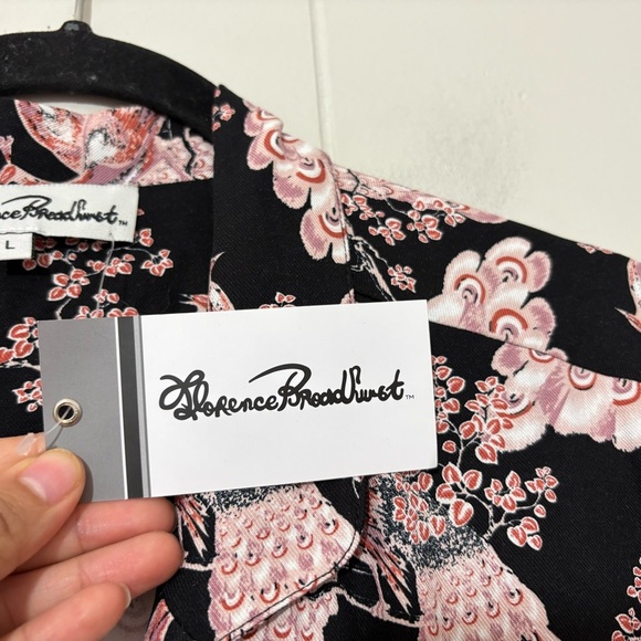 Florence Broadhurst For “GIVONI" Nightdress Japanese Floral Black /Pink Size L - Picture 7 of 14